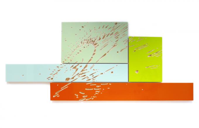 "Untitled" 2013 (four part relief) Wolfgang Flad, Relief, 4-teilig, 4-part, Holz, wood, Kunst, art RBK