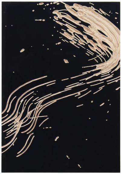 "Untitled broom" (black) 2014 Wolfgang Flad, Relief, artwork, wallsculpture, wood, Holz, Kunst