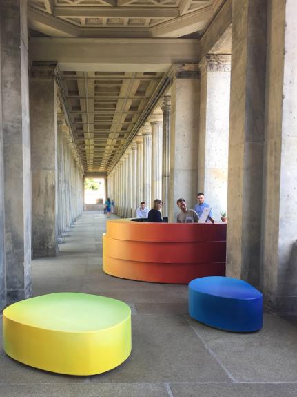 "Kolonnaden Bar" 2017 & 2018 Wolfgang Flad, art in building, bar, furniture, Staatliche Museen zu Berlin