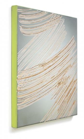 "UNTITLED fade broom A" 2017 Wolfgang Flad, Relief, artwork, wallsculpture, wood, Holz, Kunst, broom, Pinsel